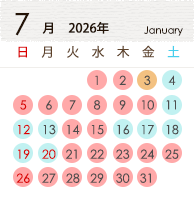 7月カレンダー
