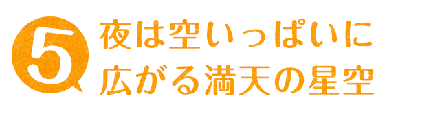 夜は空いっぱいに広がる満天の星空